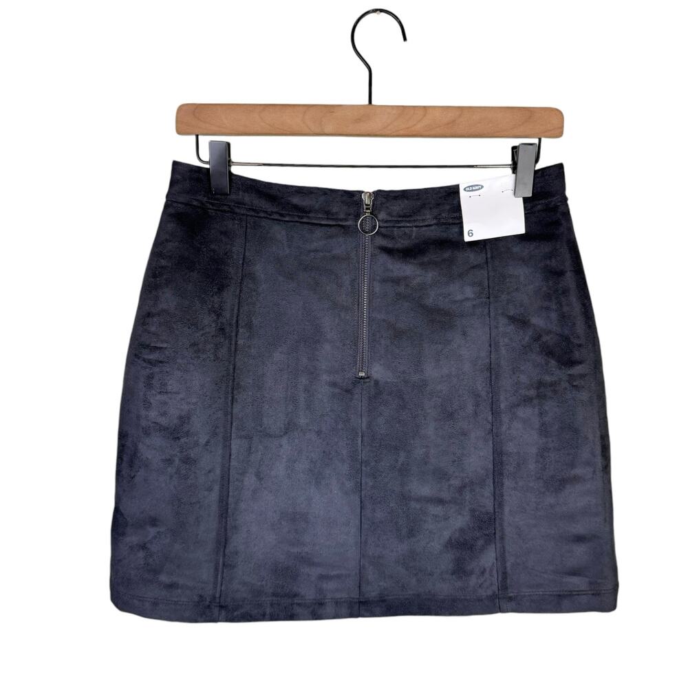 Old Navy NWT Black Faux Suede Utility A-line Mini Skirt - Picture 3 of 9